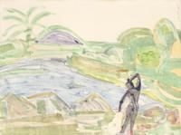 Romare Bearden UNTITLED (Figure in Landscape) Monotype - Sold for $7,680 on 10-10-2026 (Lot 506).jpg
